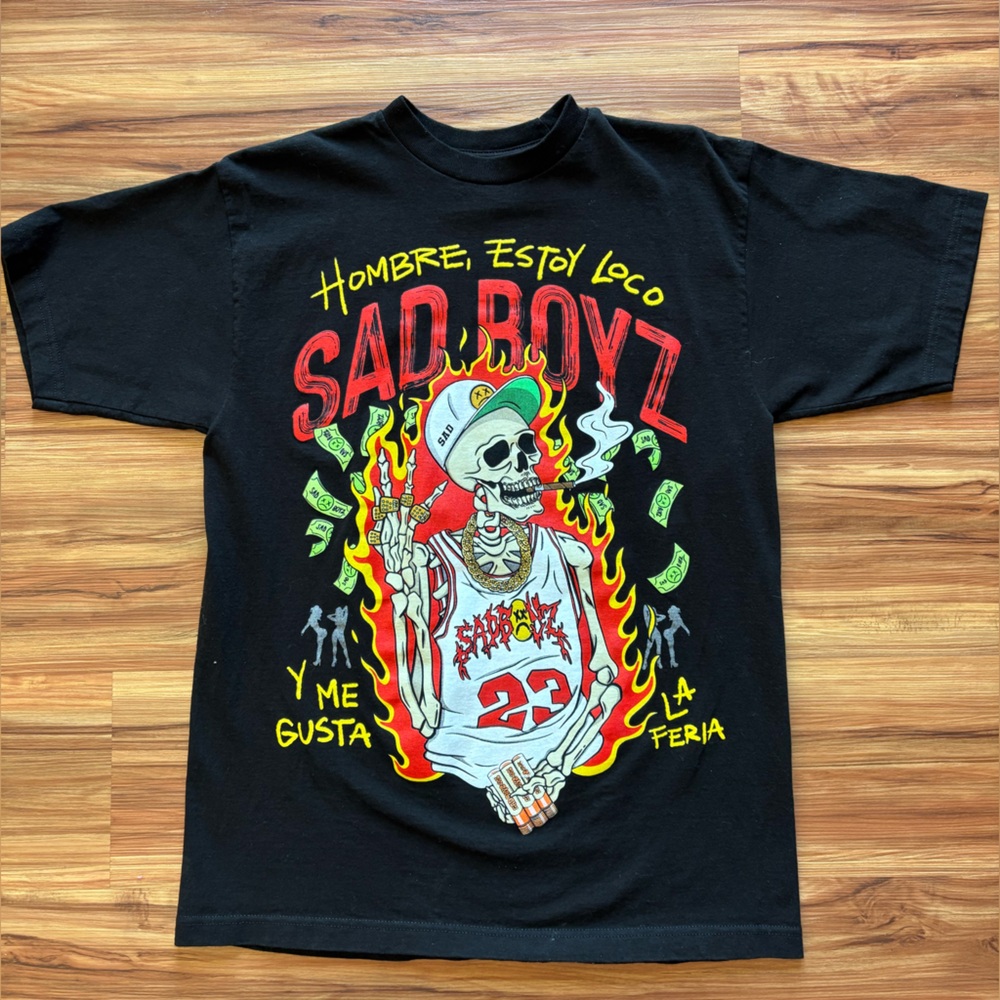 Sad Boyz Black Graphic T-Shirt